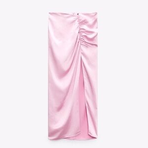 Elegant Pink Satin Skirt